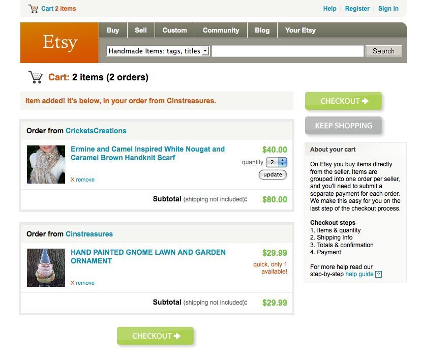 Screenshot of etsy.com