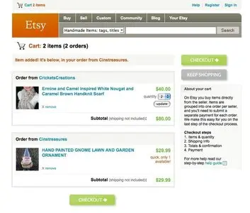 Shopping Cart example from etsy.com