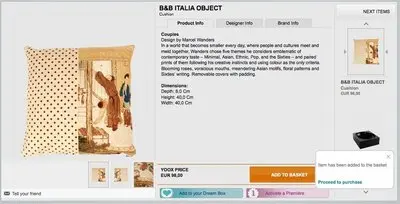 Shopping Cart example from yoox.com