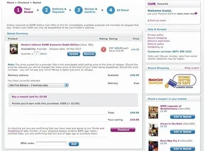 Shopping Cart example
