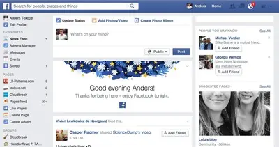 Thank you notes example from facebook.com
