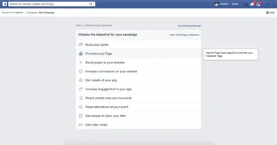 Wizard example from facebook.com