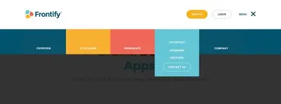 Vertical Dropdown Menu example from frontify.com