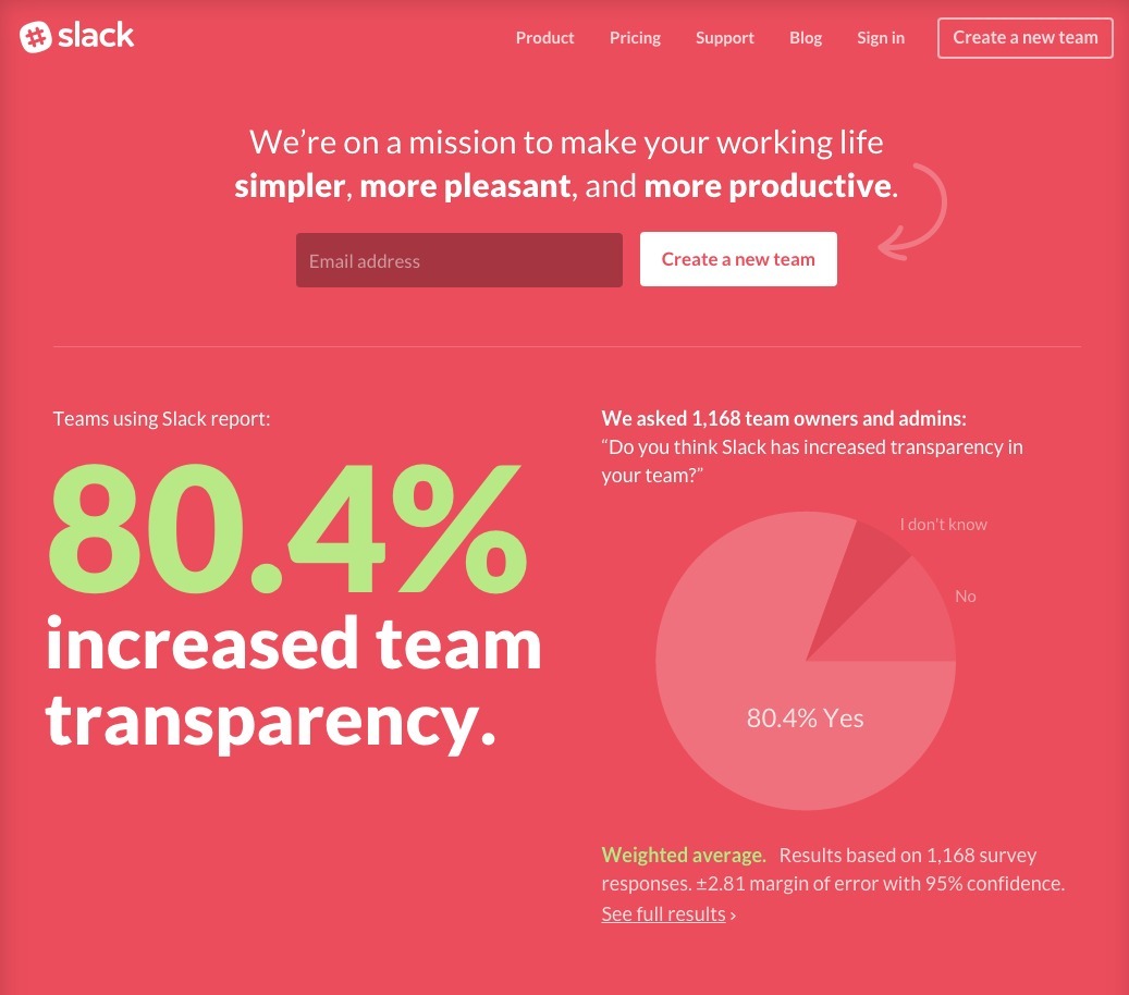 Screenshot of slack.com