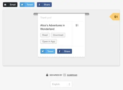 Confirmation example from gumroad.com