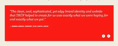 Testimonials example from trufcreative.com