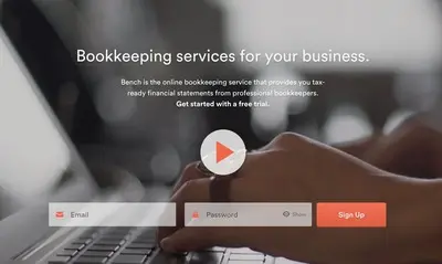 Account Registration example from bench.co