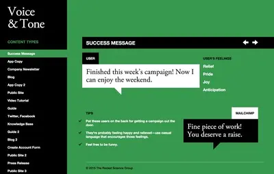 Navigation example from voiceandtone.com
