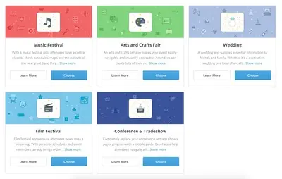 Cards example from builder.guidebook.com
