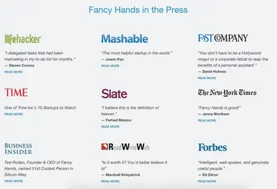 Testimonials example from fancyhands.com