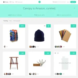Product lists example from canopy.co