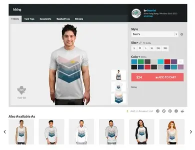 Product page example from designbyhumans.com
