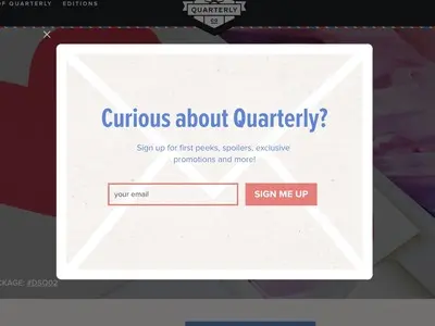 Newsletter sign up example from quarterly.co