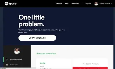 Inline Help Box example from spotify.com