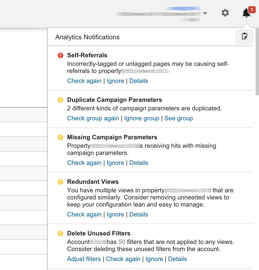 Screenshot of analytics.google.com