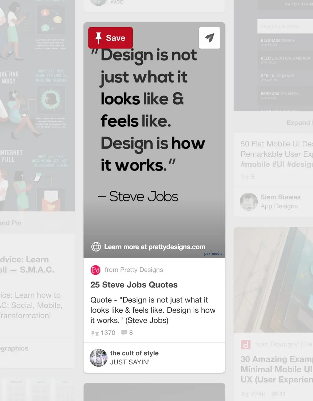 Favorites example from pinterest.com