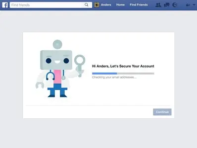 Completeness meter example from facebook.com