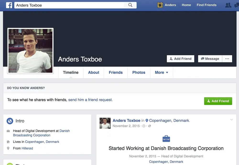 Friend example from facebook.com
