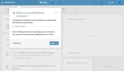 Walkthrough example from podio.com