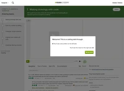 Walkthrough example from khanacademy.org