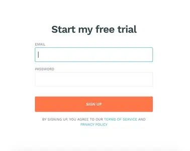 Account Registration example from influx.com
