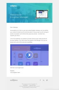 Onboarding emails example from ensighten.com