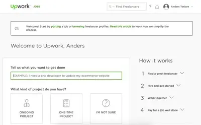 Steps Left example from upwork.com