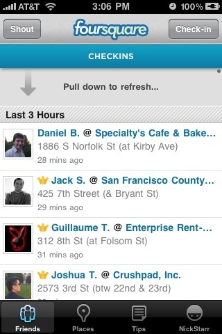 Screenshot of foursquare.com