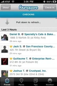 Pull to refresh example from foursquare.com