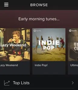Cards example from spotify.com