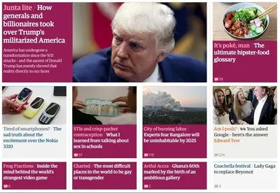 Cards example from theguardian.com