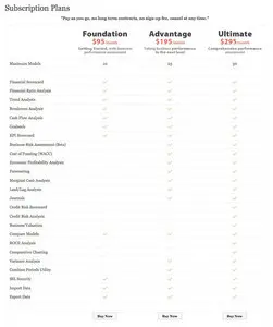 Pricing Tables example from analysis-one.com