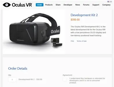 Pre-order pages example from oculus.com