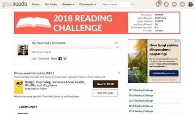 Completeness meter example from goodreads.com