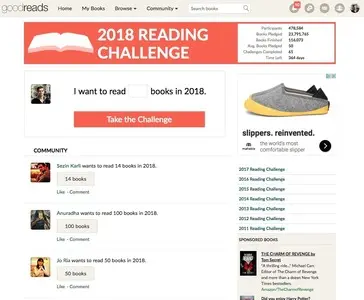 Appropriate Challenge example from goodreads.com
