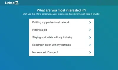 Wizard example from linkedin.com