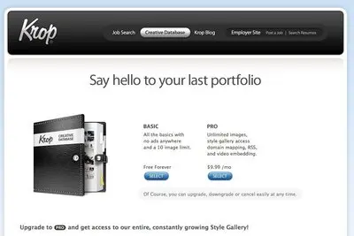 Pricing Tables example from krop.com