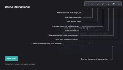 Coachmarks example from carrd.co