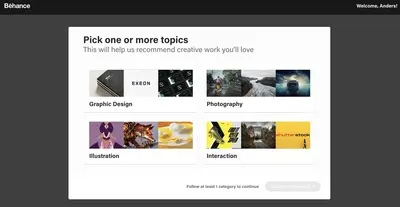 Recognition over Recall example from behance.net