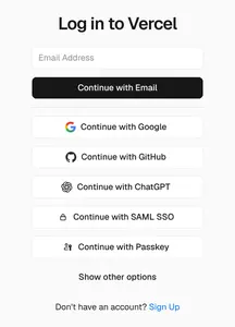 Social Login example from vercel.com
