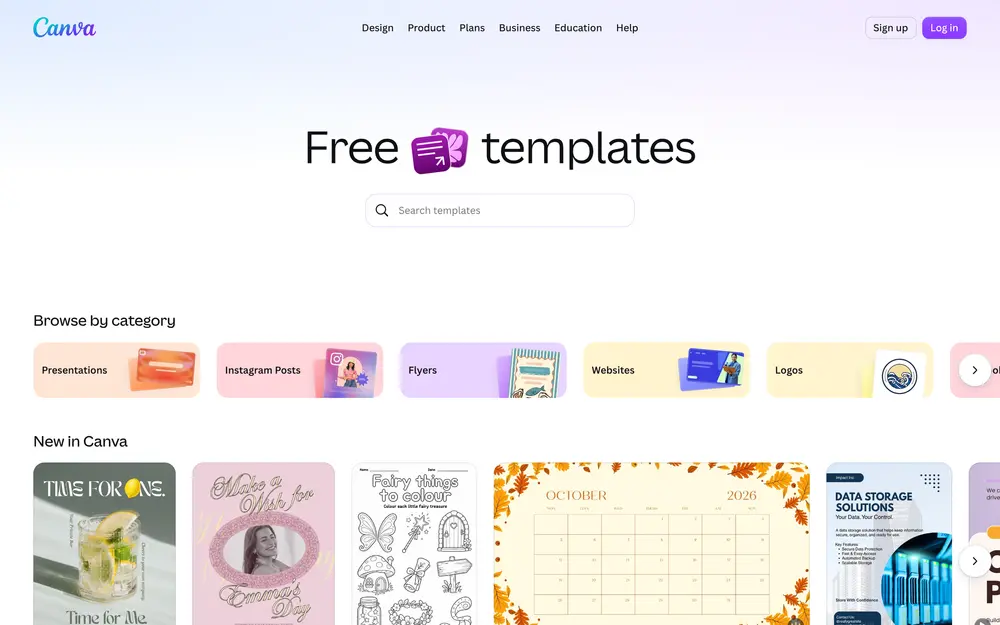 Template Gallery example from canva.com