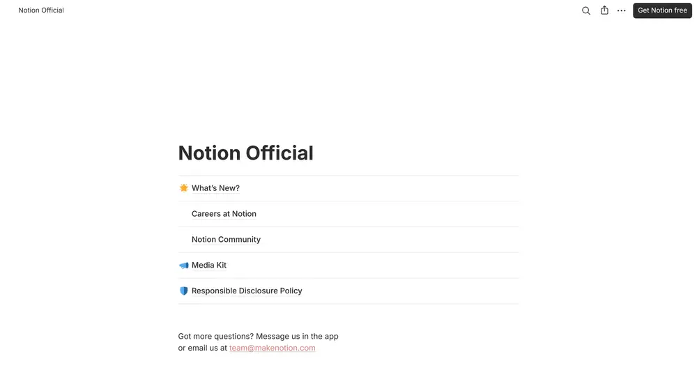 Guest Access example from notion.site