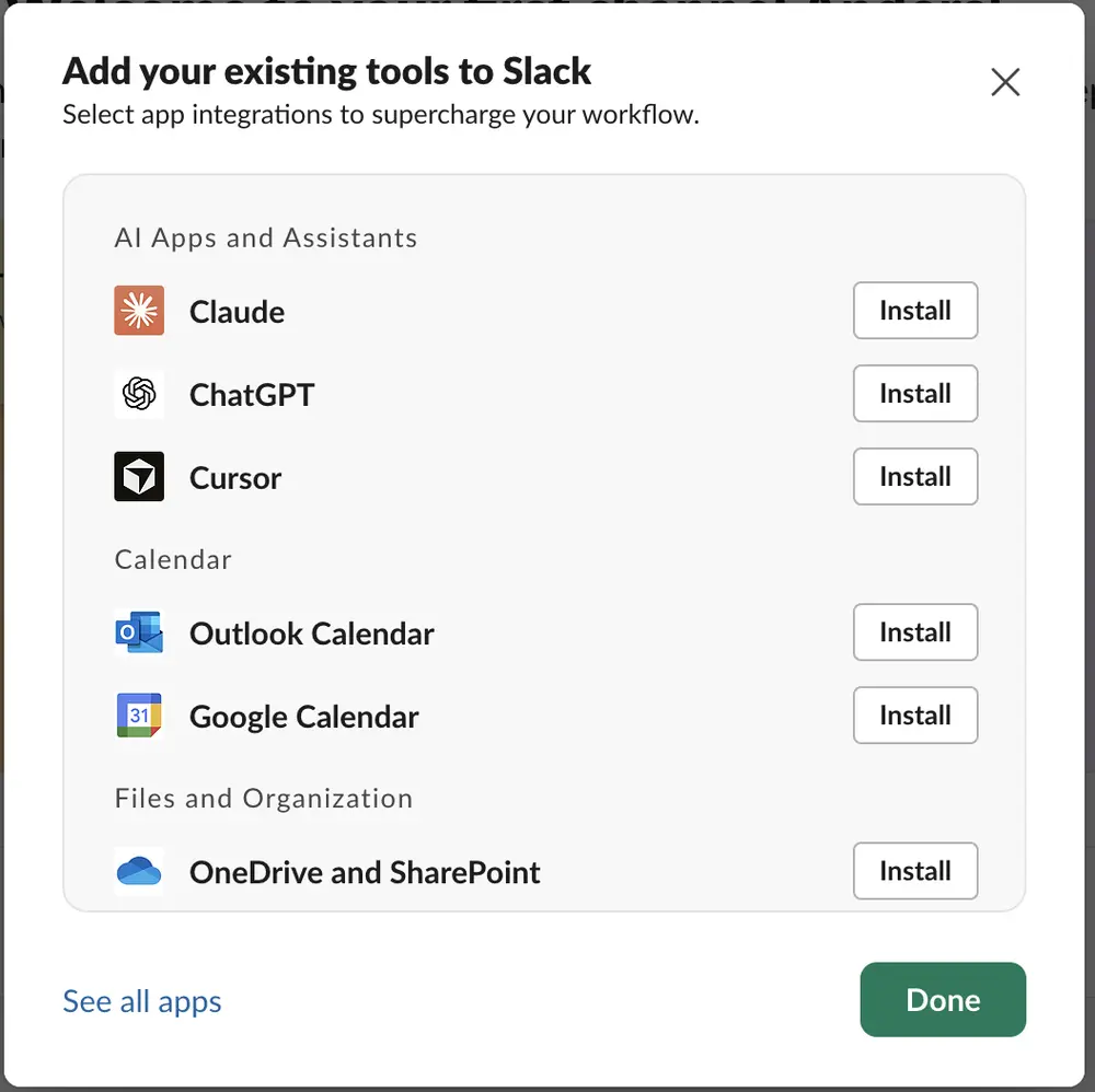 Connected Accounts example from slack.com