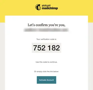 Magic Login Link example from mailchimp.com