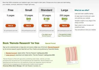 Pricing Tables example from usabilla.com