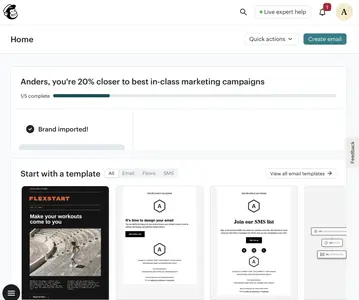 Onboarding Checklist example from mailchimp.com