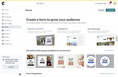 Blank Slate example from mailchimp.com