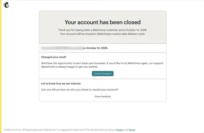 Cancellation Flow example from mailchimp.com