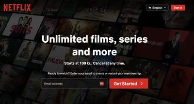 Account Registration example from netflix.com