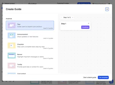 Template Gallery example from amplitude.com